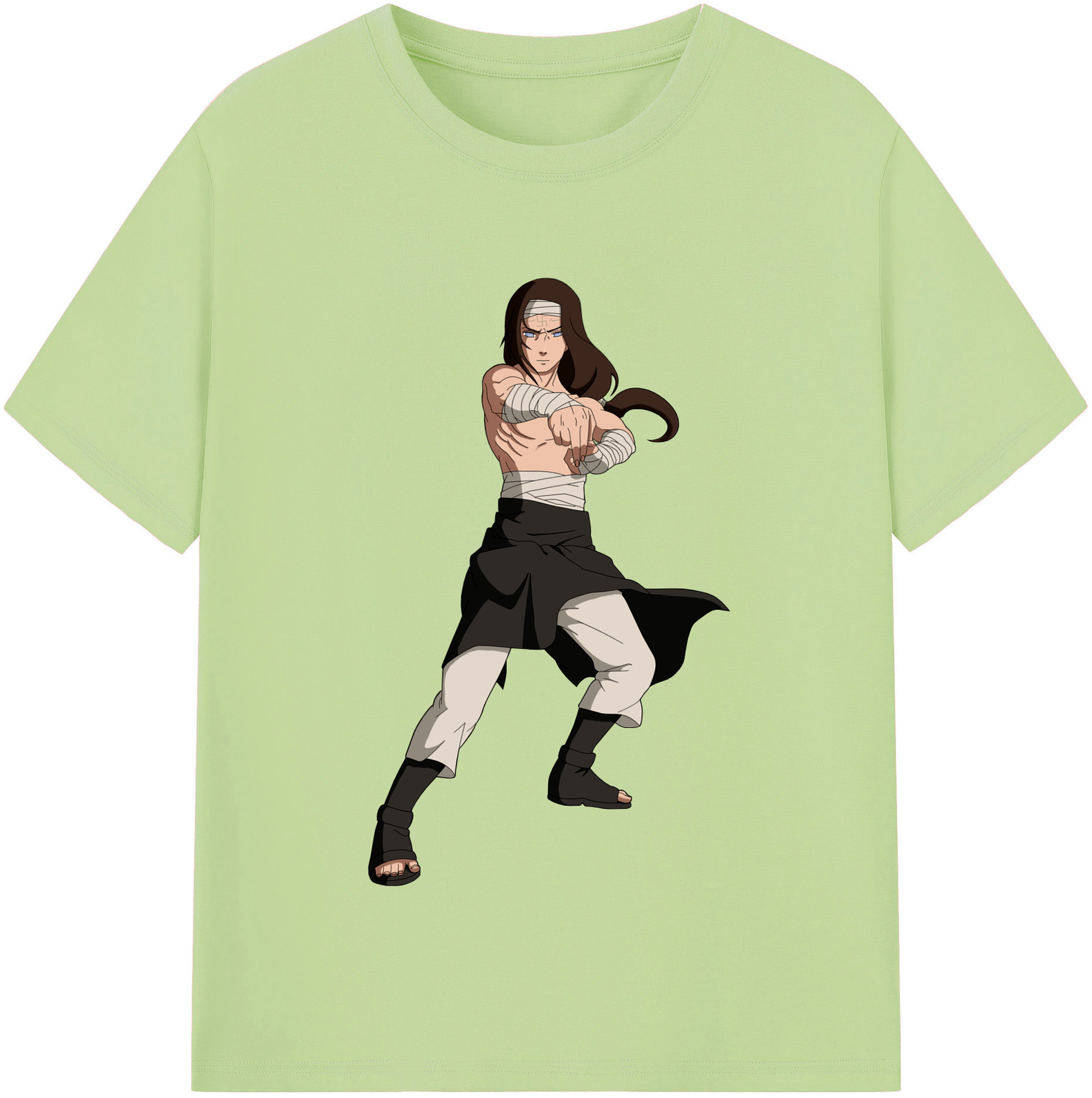 （画像用） NARUTO -ナルト- 日向ネジ Hyūga Neji 綿100％半袖Tシャツ（フロントプリント）